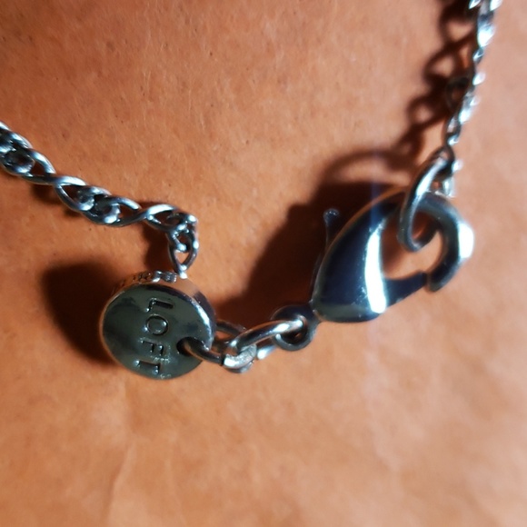 LOFT Double Strand silver tone with Rhinestone Necklace.  17" long. - Picture 4 of 5